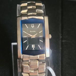Men's Bulova Classic Watch with Blue Rectangular Dial  Model: 96A169